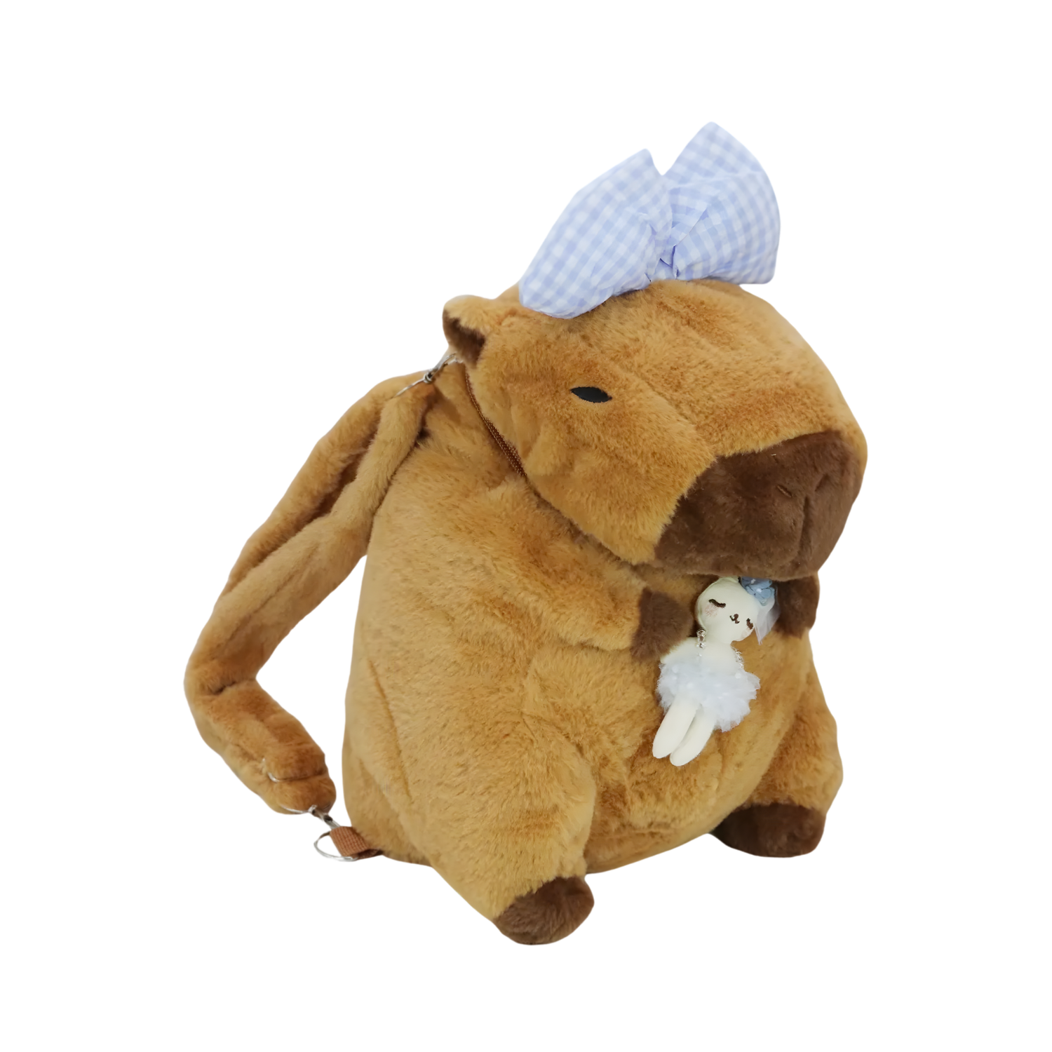 Plush Backpacks - Capybara Blue Bow